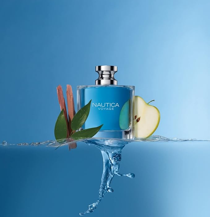 Nautica Voyage Eau De Toilette for Men - Fresh, Romantic, Fruity Scent Woody & Blue Deodorizing Body Spray - Iconic, Vegan Formula, Deodorant Spray