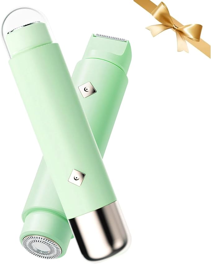 2025 New Electric Bikini Trimmer for Women, 2-in-1 Dual Head Shaver, Womens Electric Razor (Green)