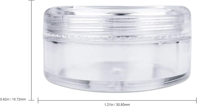 Beauticom (Quantity: 25 Pieces) 5G/5ML Round Clear Jars with Screw Cap Lids for Lotion, Creams, Toners, Lip Balms, Makeup Samples