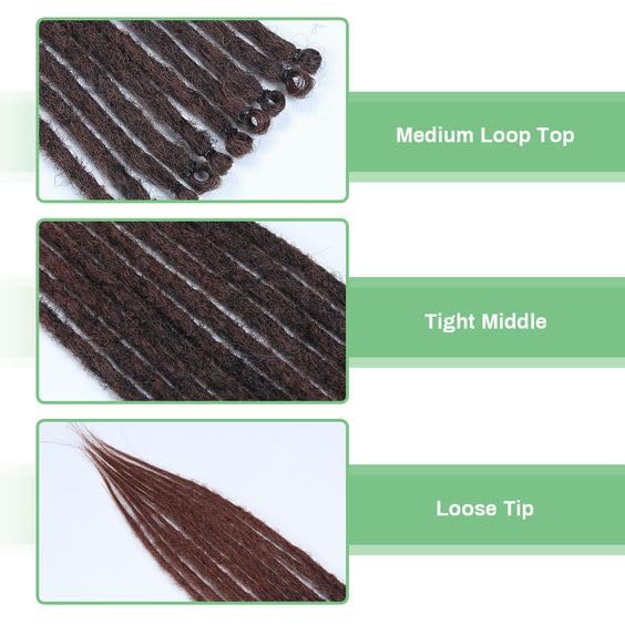 24 Inch 30 Strands SE Dreadlock Extensions, Ombre Auburn Thin 0.6cm Width Synthetic Dreads Extensions, 100% Handmade Dreads Hippie Style Dreadlocks for Woman