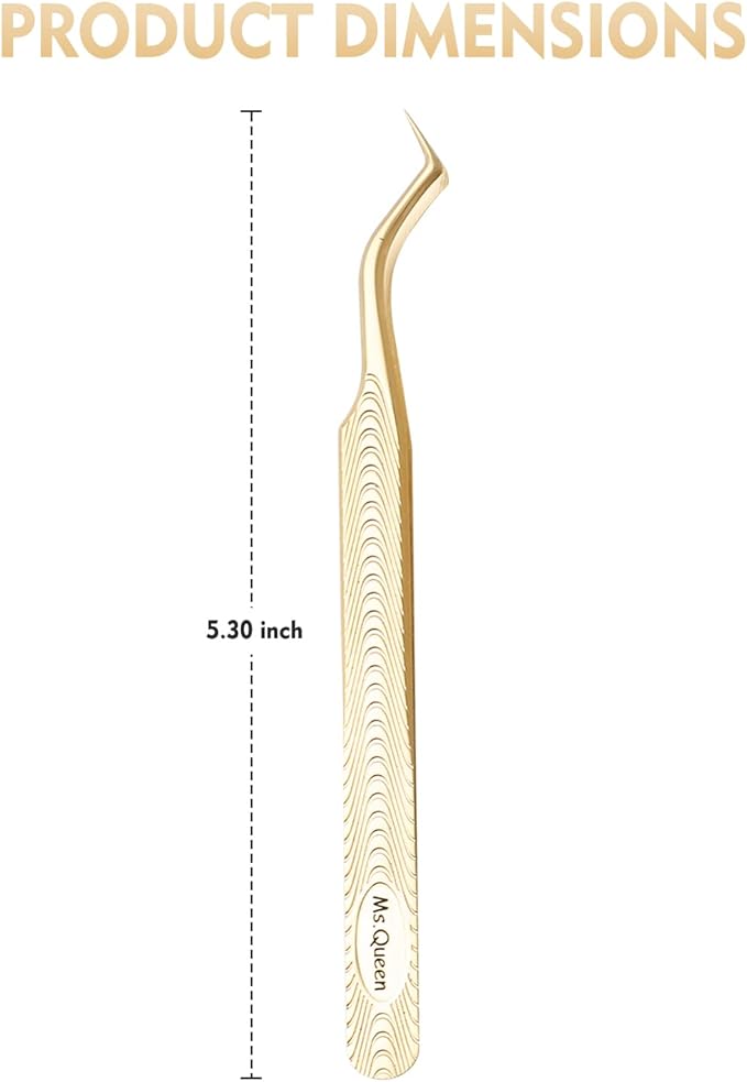 Ms.Queen Lash Tweezers for Eyelash Extension-Professional Lashing Tweezers for Mega Volume Mink Eyelashes Extensions Applying