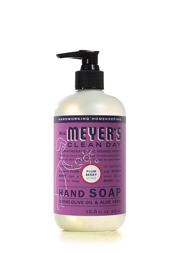 Mrs. Meyer's Clean Day Liquid Hand Soap 6 Scent Variety, Lavender, Rainwater, Oat Blossom, Plumberry, Lemon Verbena, Basil, 12.5 oz, 6 Count