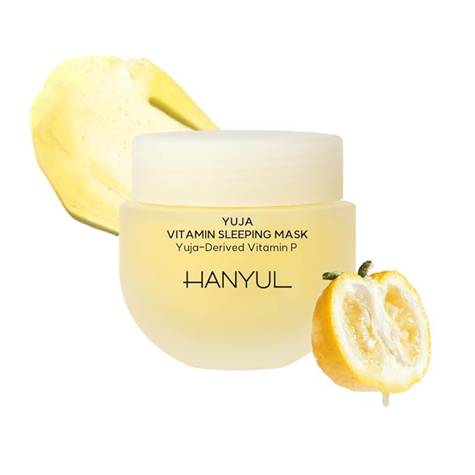 Hanyul Yuja (Yuzu) Vitamin Sleeping Mask | Overnight Skin Care for Brightening, Toning, Moisturizing, Vitamin C, B and Hyaluronic Acid, Non-Comedogenic tested, Korean Skincare, 2.37 fl.oz.