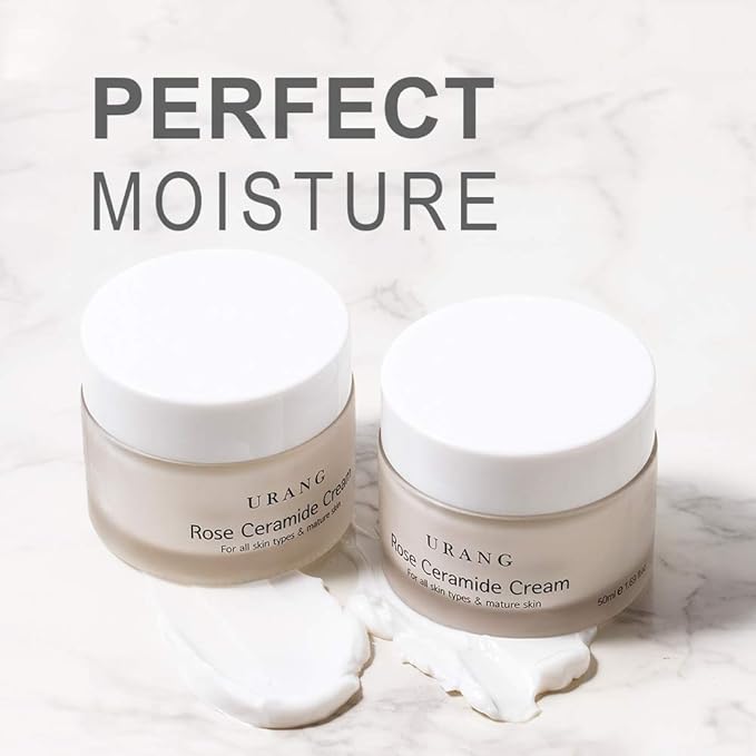 Rose Ceramide Cream | Organic Natural Anti-Aging | Deep Ceramide Moisturizer | Natural Skin care For Oily, Dry, Sensitive, & Mature Skin | 1.69 oz