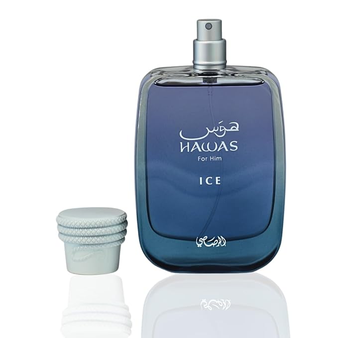 RASASI Hawas Ice for Men Eau de Parfum, 100ml(3.4 Oz), Premium Arabian Fragrance