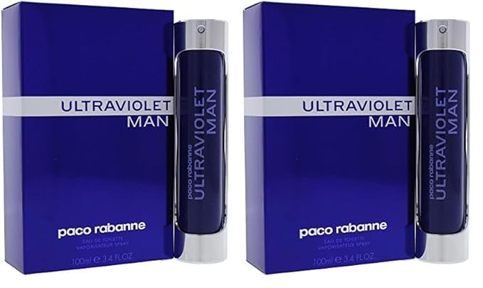 Paco Rabanne Ultraviolet For Men. Eau De Toilette Spray 3.4 Ounces (Pack of 2)