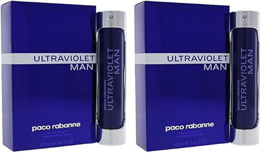 Paco Rabanne Ultraviolet For Men. Eau De Toilette Spray 3.4 Ounces (Pack of 2)