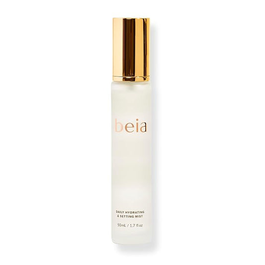 Beia Setting Spray with Hyaluronic Acid for Sensitive Skin - Hydrating Face Mist for Early Morning & Post Shower Glow - Moisturizing Finishing Spray for Makeup - Non Comedogenic Travel Size 1.7 Fl Oz