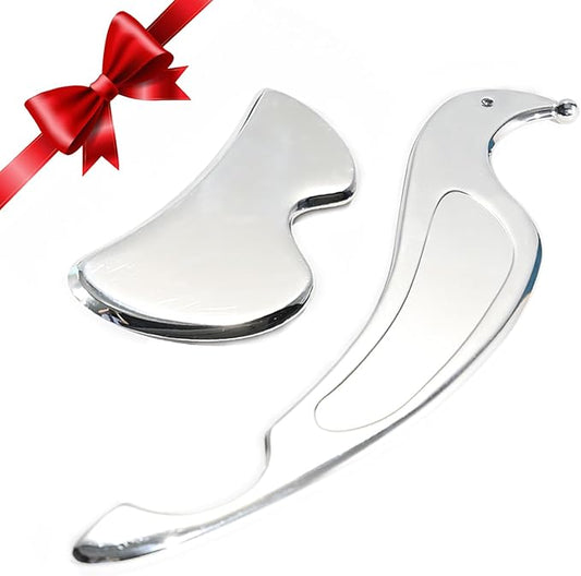 JWCASA Muscle Scraper Scar Tissue Massage Tools Foot, Neck, Knee, Leg Back Massager IASTM Tool for Physical Therapy & Plantar Fasciitis with 2 Pieces Set 6