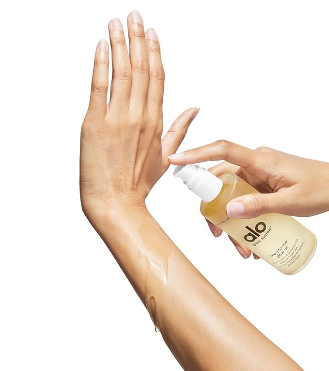 Alo Head-to-Toe Glow Oil | Glow-Boosting Natural Dry Body Oil | Jojoba, Amla, Aloe & Vitamin E | Hydrates & Nourishes Skin | Citrus Scent | 3.2 Oz