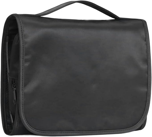 Travel Toiletry Bag for Women,Hanging Travel Toiletry Bag with Jewelry Organizer Compartment,Makeup Bag, Waterproof and Dirt Resistant, Travel Essentials, Medium,Black