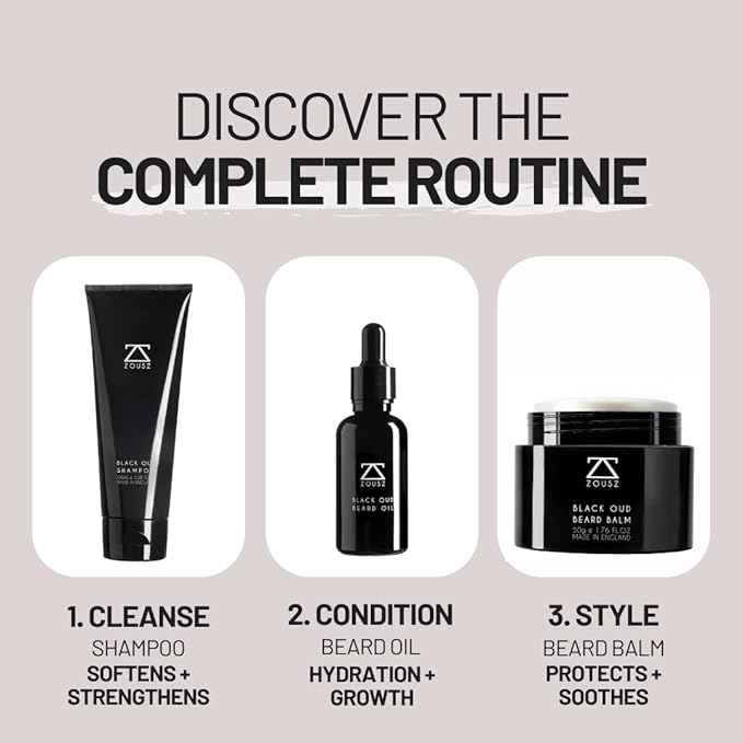 Black Oud Beard Oil for Men, Beard Moisturizer & Conditioner, Non-Greasy Men's Beard Care Essential, Growth Enhancer Natural Beard Oil Men's Gift, 1 Fl Oz Dropper Bottle