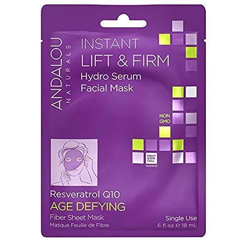 Andalou Naturals Instant Lift & Firm Hydro Serum Beauty Facial Mask 0.6 Fo Pack of 6