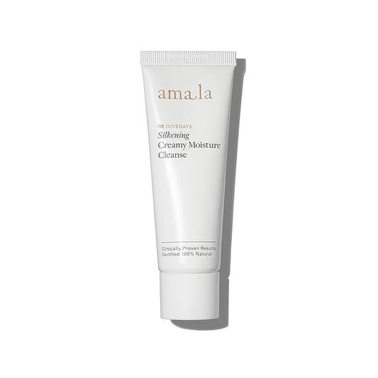 Amala Silkening Creamy Moisture Cleanse Naturally lifts away Make Up and Pore Clogging Debris with Lactic Acid, Chia Seed Polysaccharides, Cupuacu Butter (50ml)