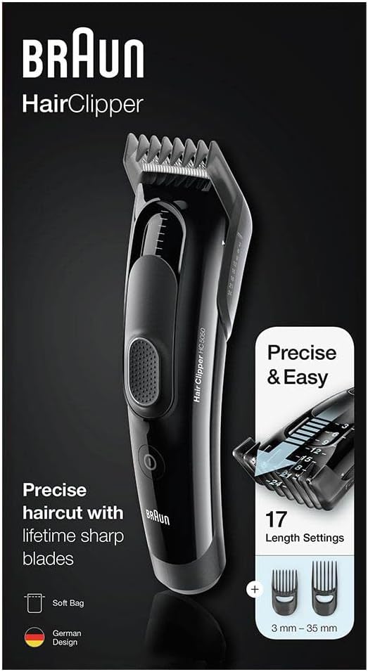 Braun HC5050 Hair Clipper Razor Electric Beard, with 17 Length Settings