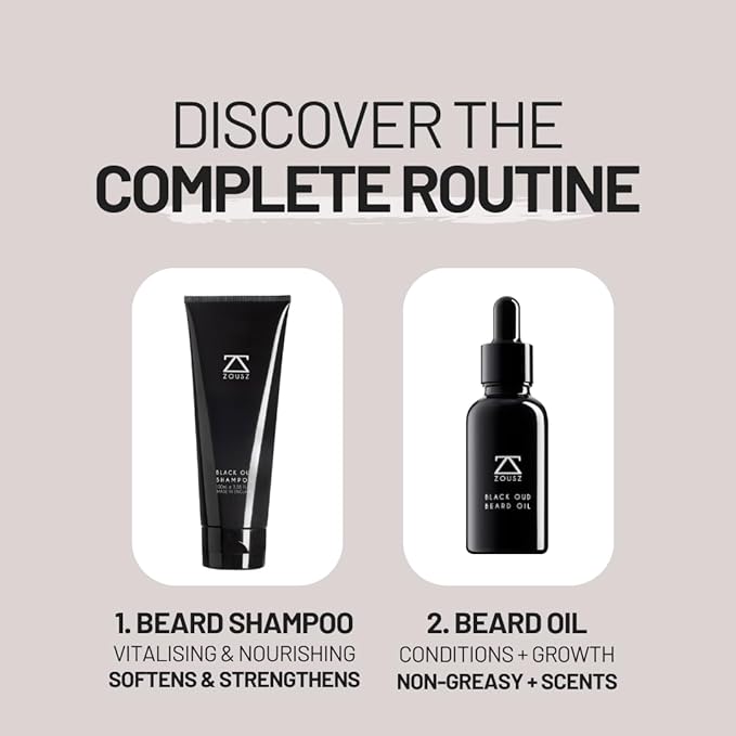 Black Oud Beard Care Kit - Non-Greasy, Premium Balm with Shea Butter | Ultimate Softener and Conditioner for Men, 50mL