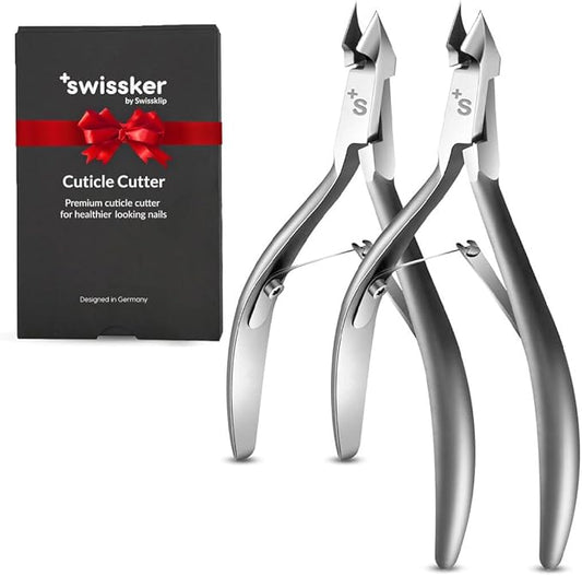 Swissklip Cuticle Trimmer I Best Cuticle Remover I Cuticle Nippers, Cuticle Cutter, Cuticle Scissors I Nail Nipper used along with Cuticle Pusher Tool, Cuticle Clippers, Nail Cuticle Trimmer ((2))