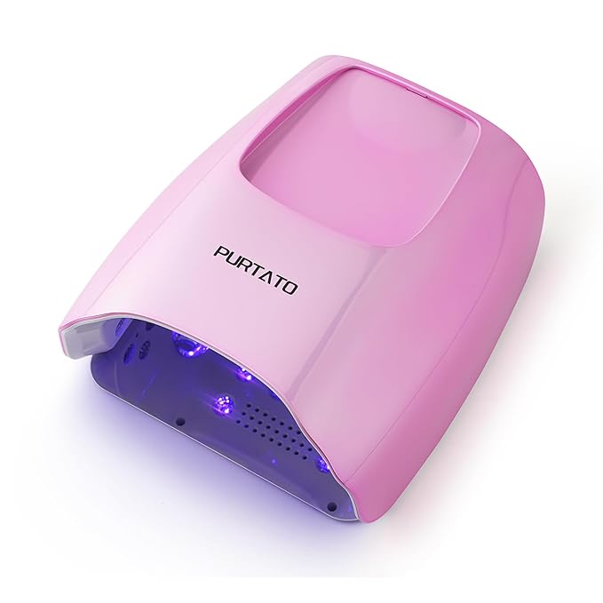 Professional Cordless Rechargeable UV LED Nail Lamp with 4 Timer Setting and 126W High Power Quick Drying Nail Dryer (Plating Pink)