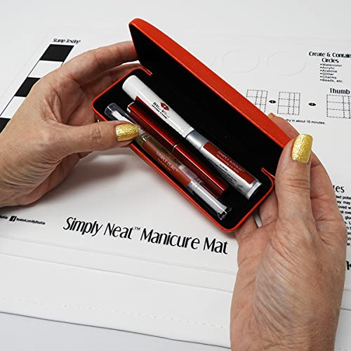 Bliss Kiss Nail Travel Manicure Kit - Great Gift Idea - Easy carry, to-go case to care for your nails, skin, and lips - Hydrating Nail and Cuticle Oil, Lotion Stick, Crystal Nail File, Lip Balm