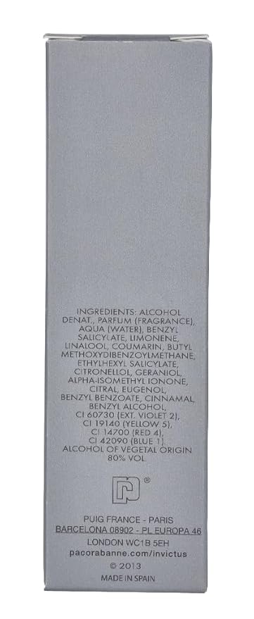 Paco Rabanne Invictus Cologne For Men Mini EDT Spray .51 Fl Oz