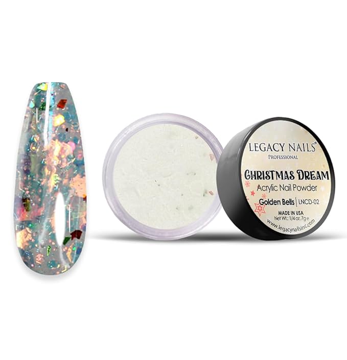 Legacy Nail Acrylic Powder Collections - 6 Colors Professional Nail Art Powder Set Manicure DIY for Dip & Acrylic Nail Extensions (CHRISTMAS DREAM COLLECTION)