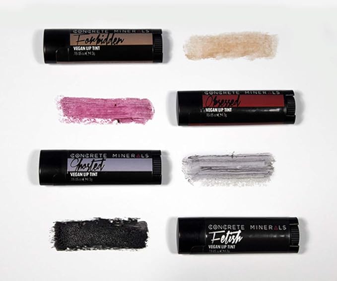 Concrete Minerals Lip Tints, Nourishing Formula With High Color Payout, Longwear, Cooling Sensation Of Peppermint, 100% Vegan and Cruelty Free, Handmade in USA, 0.6 Ounce Total (Smoke & Mirrors)