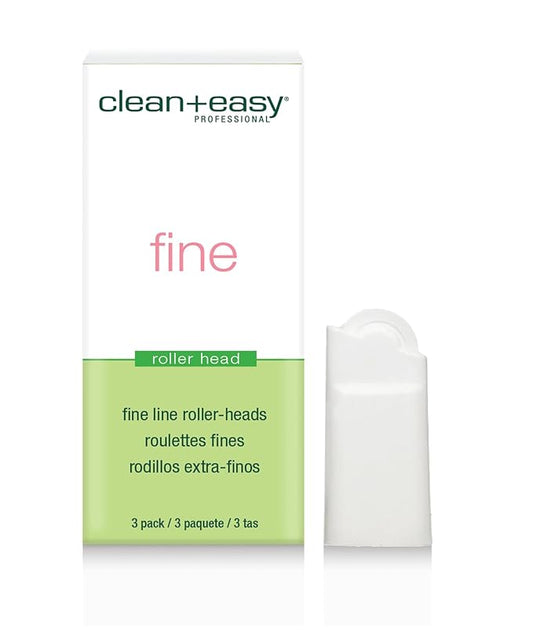 Clean + Easy Fine Roller Head For Facial Hair Removal, Roll-On Waxing System, 3-Pack
