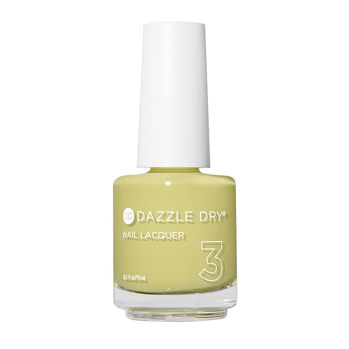 Dazzle Dry Nail Lacquer (Step 3) - Fresh Squeezed - A vibrant, greenish chartreuse yellow. Full-coverage cream. (0.5 fl oz)