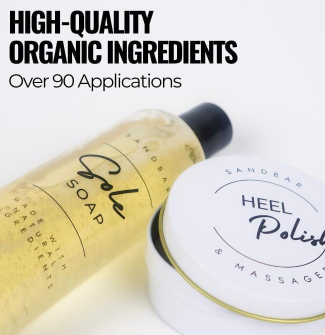 SandBar Heel Revival Regimen – Home Pedicure Kit for Dry, Cracked Feet with Foot File, Foot Scrubber Mat, Sole Soap & Heel Polish – Midnight Rendezvous Scent, Care Set for Women and Men