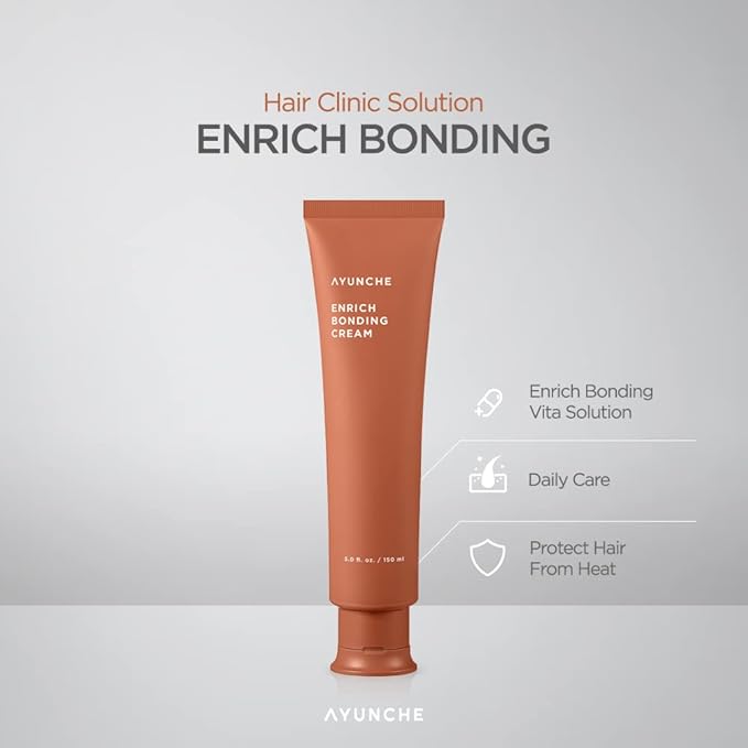 Enrich Bonding Hair Cream 5.1 fl oz [For Dry & Damaged Hair] | Hair Bonding Technology | Intensive Damage Repair | Hydration & Anti-Frizz | Up to 450°F Heat Protection | Korea Salon Brand