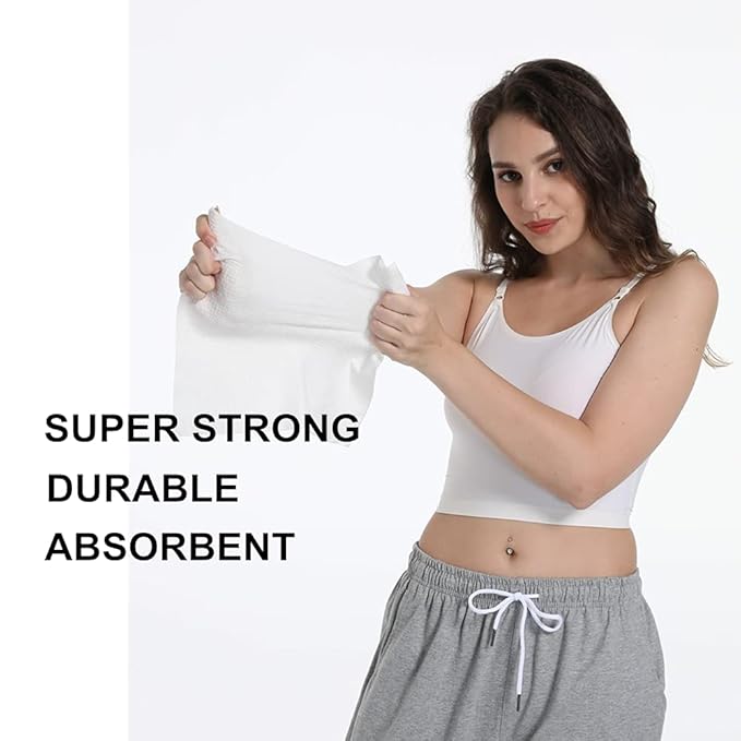 Disposable Face Towels Makeup Remover Wipes Super Soft and Thick 100% Biodegradable Dry Cleaning Cloths (100Count (2Boxes))