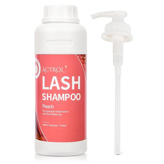 Lash Extension Cleanser Peach 500ml Eyelash Shampoo Lash Wash Shampoo Lash Cleanser Foam with Salon and Home Care
