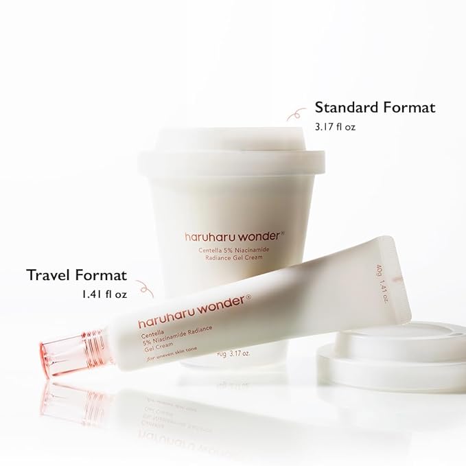 HARUHARU wonder Centella 5% Niacinamide Radiance Gel Cream, Hydrating & Soothing, Ultra-Lightweight, Improves Skin Tone, Pore Minimizer, Oil Control, For All Skin Types, 3.17 fl. Oz