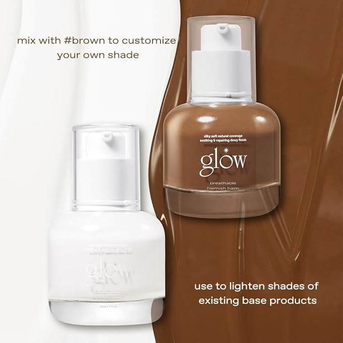 glow breathable blemish balm #white : lightweight & hydrating, skincare-like, medium-coverage bb cream infused with green tea water, 1 fl oz