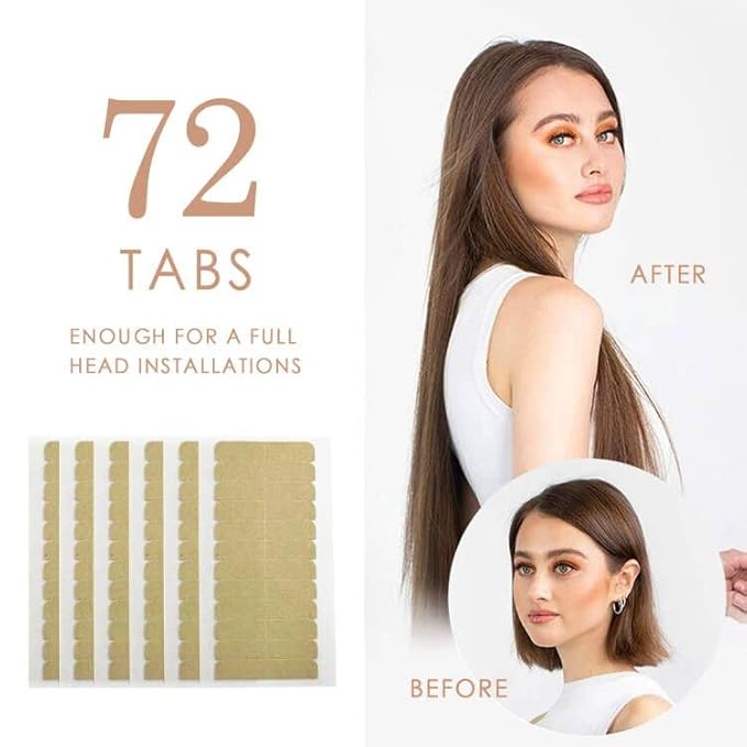 Lacer Replacement Tape Tabs Double Sided for Tape in Hair Extensions 4 * 0.8 cm (1.6 x 0.31 Inch)