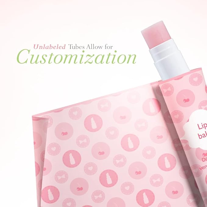 Lip Balm Bulk Unlabeled - Made in USA 50 Pack Honey Bulk Chapstick - Natural Ingredients Vitamin E Shea Butter - Custom Chapstick Bulk For Party & Wedding Favors