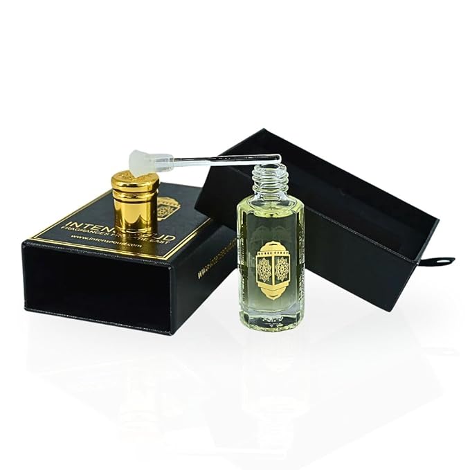 INTENSE OUD Attar Al Ishq Long Lasting Arabian Perfume Oils for Women 12ML (0.40 OZ) Fragrance Oil with Rich Rose, Warm Amber & Bold Oud - Concentrated Perfume Oil in Elegant Black Gift Box