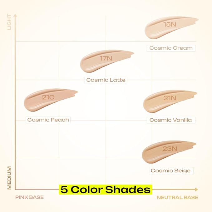 MOONSHOT KOREA Conscious Fit Cushion Foundation 23N Cosmic Beige + (refill) SET (Cosmic Beige, 23N)