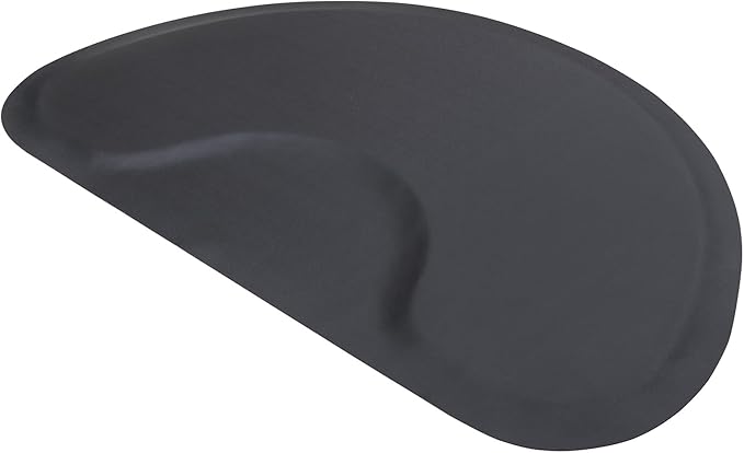 Artist Hand 3 ft. x 5 ft. Barber Chair Mat Salon & Barber Shop Anti-Fatigue Comfort Salon Mat, Semi Circle - 7/8 in. Thick, Black