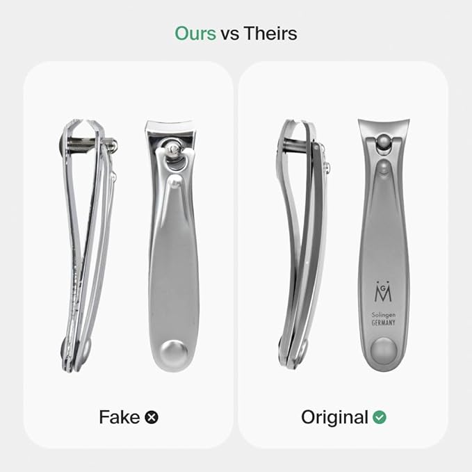 GERMANIKURE Professional Nail Clipper - FINOX Surgical Stainless Steel Manicure and Pedicure Tools in Leather Case- Ethically Made in Solingen Germany - Travel Size Nail Care