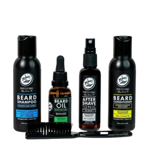Rolda Beard Care Kit For Men - Beard Grooming Set Includes Beard Shampoo, Beard Conditioner, After Shave, Beard Oil, And Mixed Boar Hair Beard Brush - Beard Care For Sensitive Skin