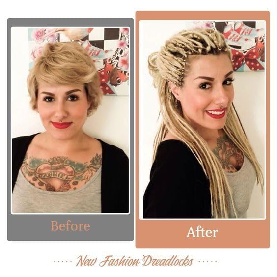 24 In 30 Strands SE Dreadlock Extensions, Ombre Deep Brown Thin 0.6cm Width Synthetic Dreads Extensions, 100% Handmade Dreads Hippie Style Dreadlocks for Woman