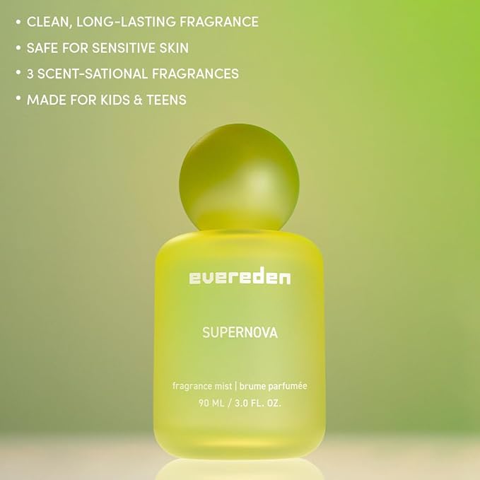 Evereden Hair and Body Mist - Supernova: Clean and Vegan Collectible Hair and Body Spray for Teen Girls - Amplify Your Self-Expression with Iconic Scents in Mesmerizing Fragrance Mist Dispensers
