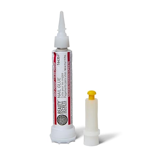 Beauty Secrets Drip & Clog Proof Nail Glue (2 Pack) Bundled with Nail File Black Cushion Medium Coarse 180/100 Grit by Beauty Secrets