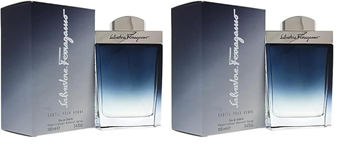 Salvatore Ferragamo Subtil Eau de Toilette Spray for Men, 3.4 Ounce (Pack of 2)