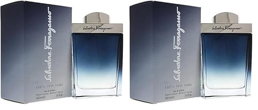Salvatore Ferragamo Subtil Eau de Toilette Spray for Men, 3.4 Ounce (Pack of 2)