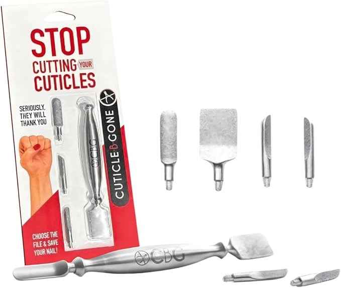 Mothers Day Gift, Nail Care & Cuticle Remover Tool with Interchangeable Attachments, At Home or Travel Ready, Gentle Cuticle & Hangnail Grooming for Finger Nails & Toe Nails