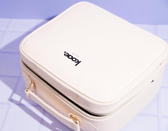 Makeup Bag with LED Mirror - Portable Makeup Case with Lighted Mirror & Adjustable Dividers, Makeup Bag with Light Up Mirror, 3 Color Setting Train Case Cosmetic Bag Organizer