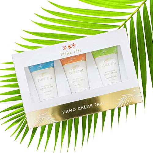 Pure Fiji Hand Creme Trio - Nourishing Hand Cream - Coconut, Mango, Starfruit Infusions, 3 x 1oz