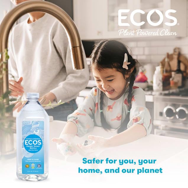 ECOS Supercharged Squeaky Clean: Free & Clear Refill Hand Soap (2 Pack) | Emphasizes both cleaning power friendliness